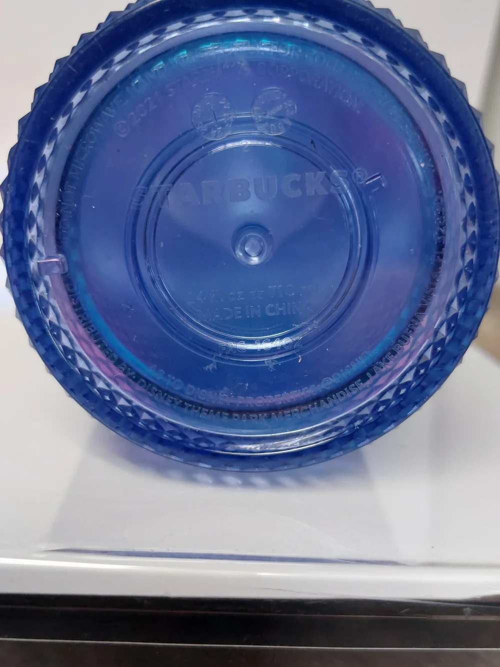 Starbucks Disneyland Resort Iridescent Blue Studded Tumbler with Straw